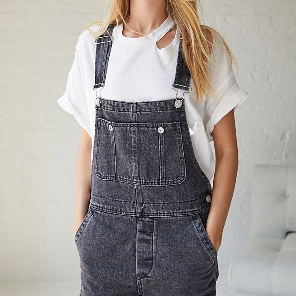 Free People We The Free Boyfriend Overall Black